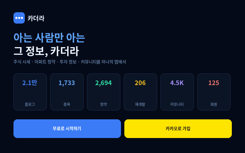카더라 — 주식 청약 부동산 커뮤니티 올인원 앱