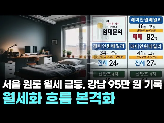 서울 원룸 월세 70만원 돌파, 한 달 새 5% 급등 | 전세·월세 시장 심층 분석 (2026)