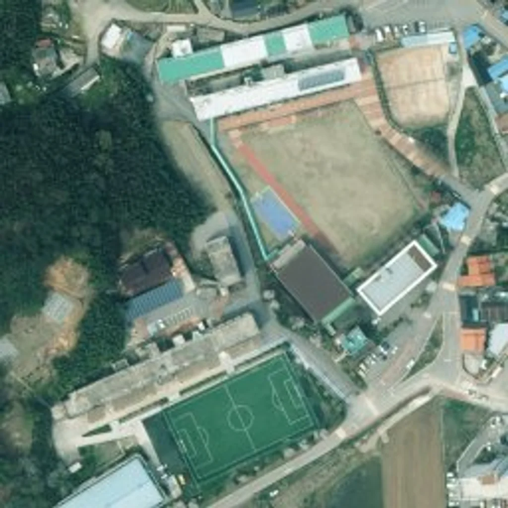 위성사진 © VWorld 힐스테이트 오룡 45블록 현재 위성사진