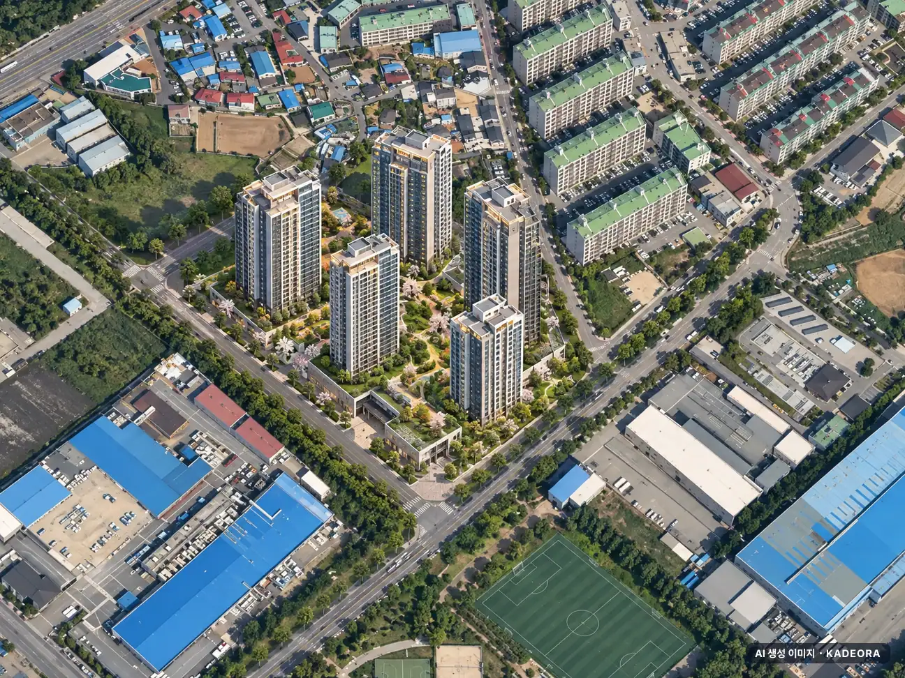 익산 펠리피아 이번 572세대 공급 기준 AI 상상도(주간 항공) — 실제와 다를 수 있음