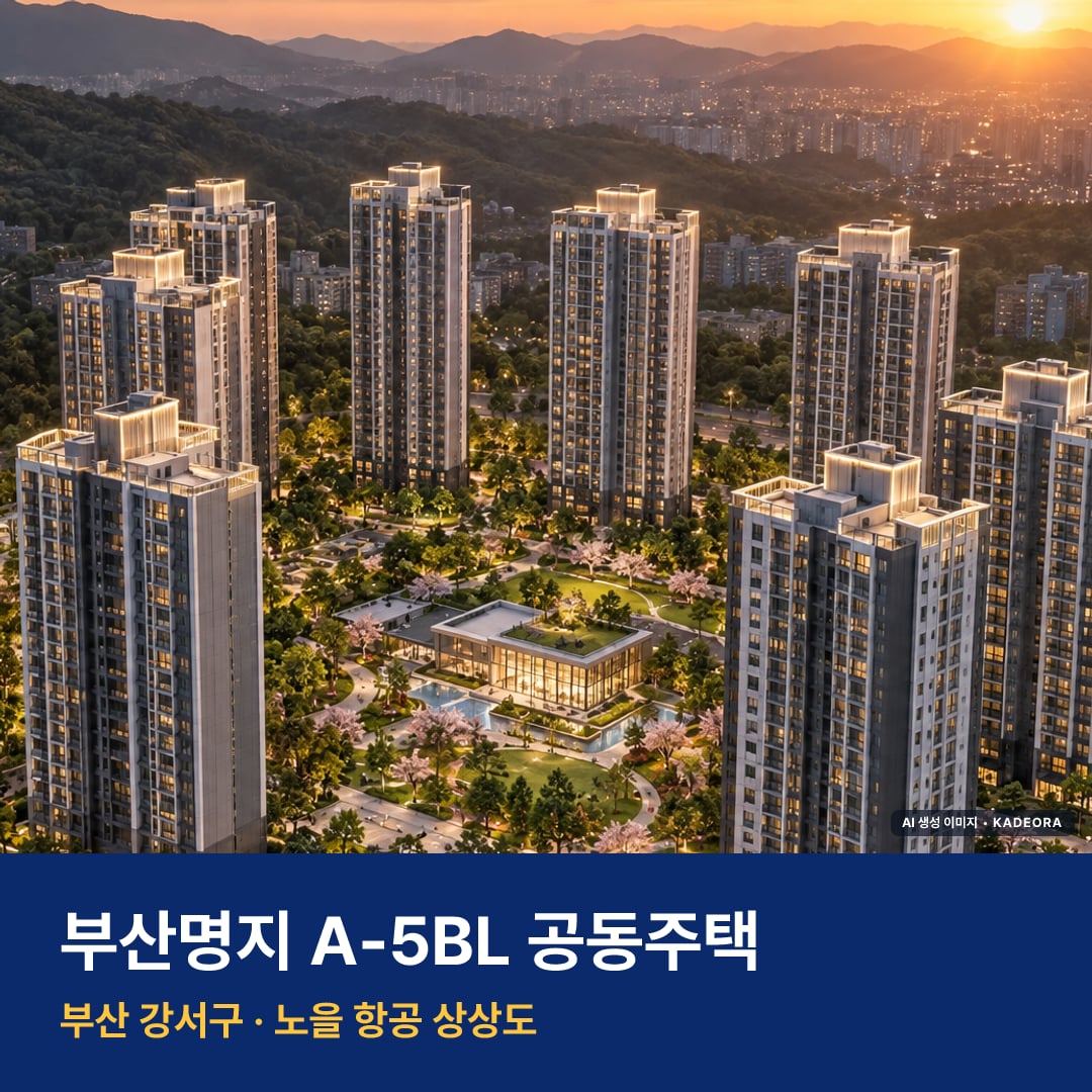 부산명지 A-5BL 공동주택 단지 전경 AI 상상도 — 강서구 명지동 1,305세대
