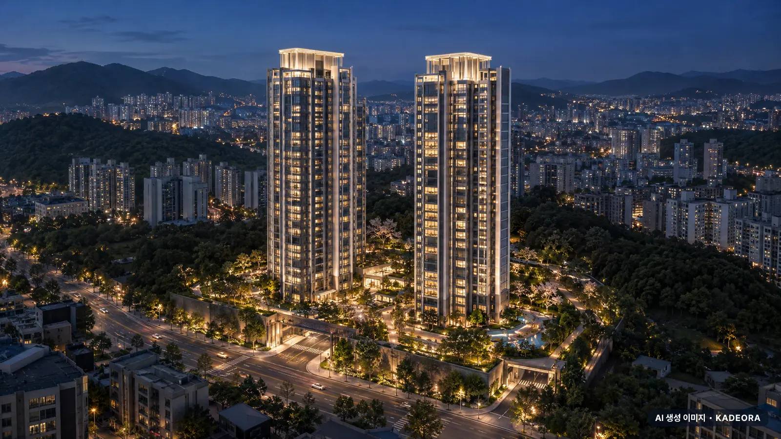 힐스테이트 문수로 센트럴 1단지 단지 전경 AI 상상도 — 남구 신정동 301세대