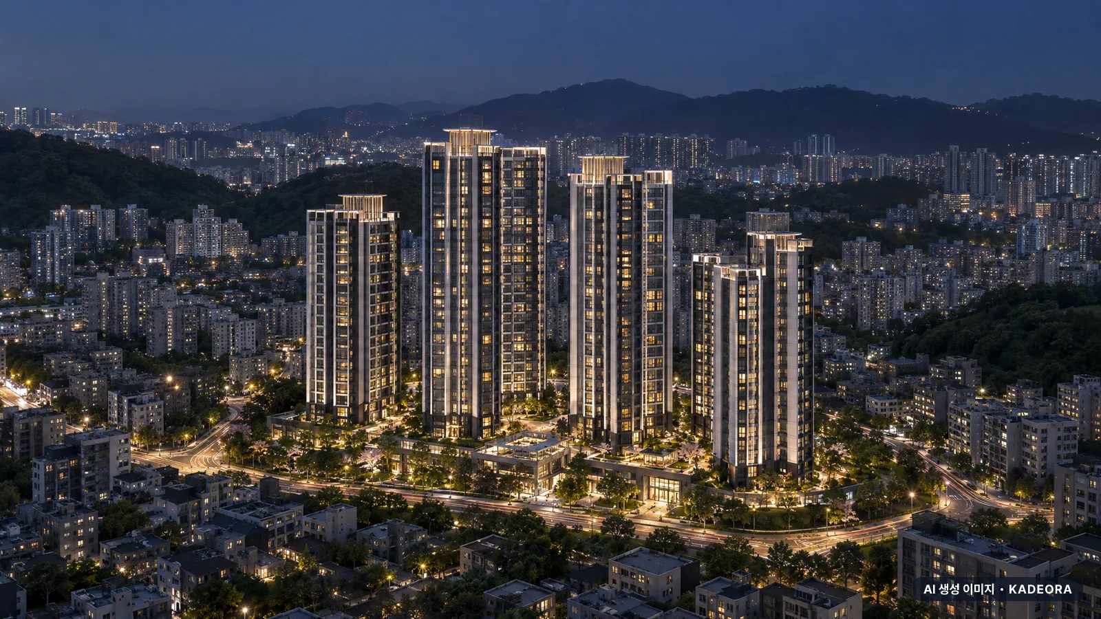 군포10 재개발 단지 전경 AI 상상도 — 군포시 당동 978세대