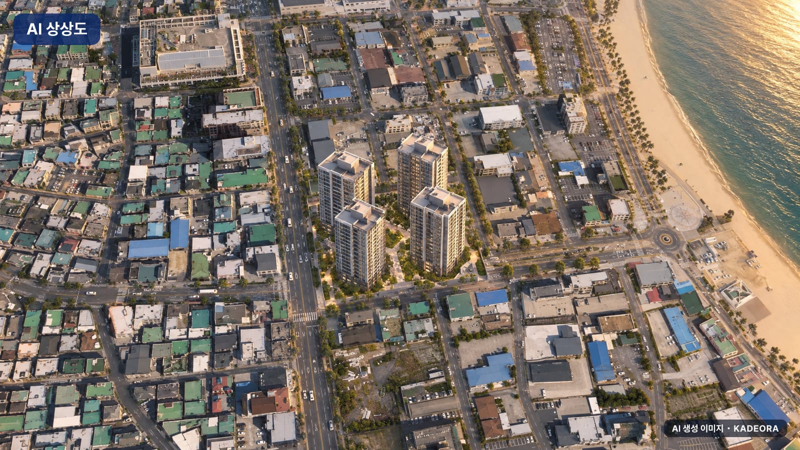 울산시 동구 화정동 638-3 주거복합단지 신축공사 단지 전경 AI 상상도(노을 항공) — 동구 356세대