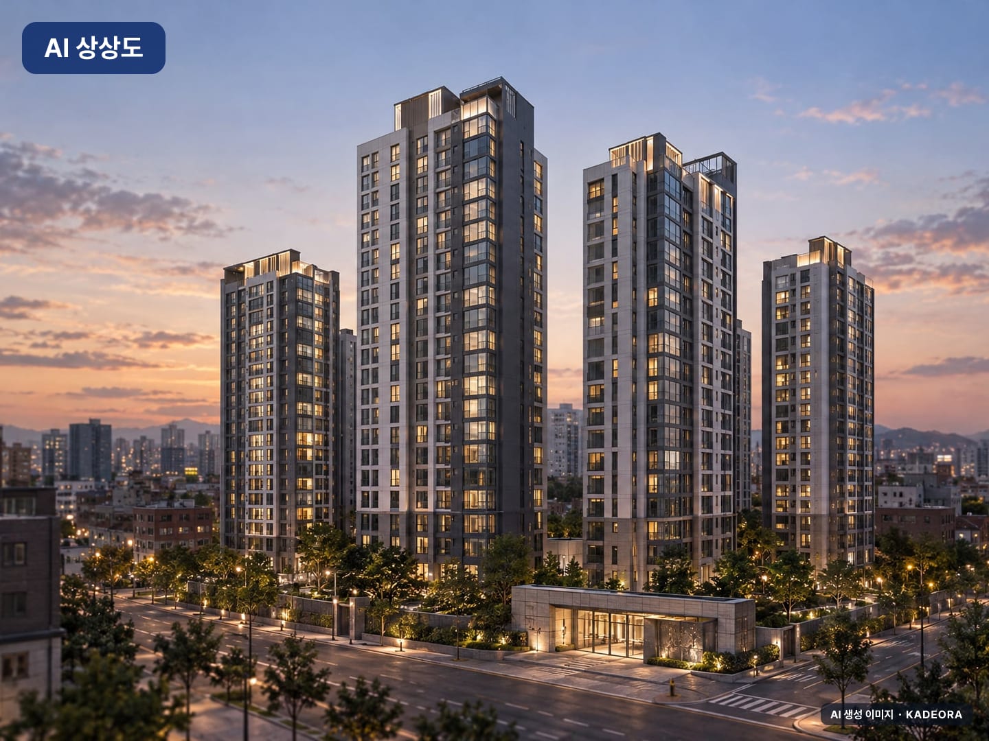 울산시 동구 화정동 638-3 주거복합단지 신축공사 단지 전경 AI 상상도(단지 입구) — 동구 356세대