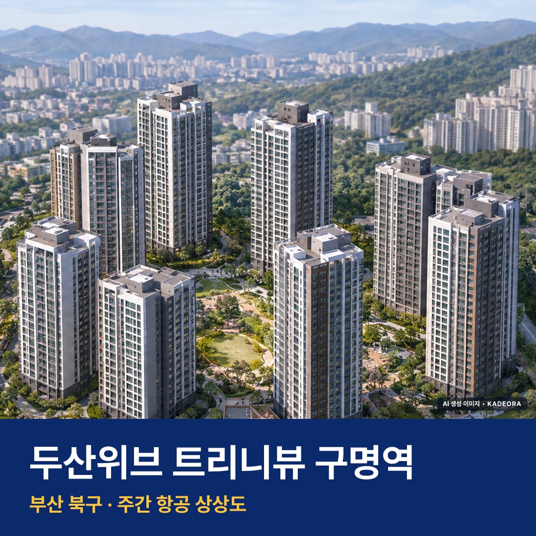 두산위브 트리니뷰 구명역 단지 전경 AI 상상도 — 북구 구포동 288세대