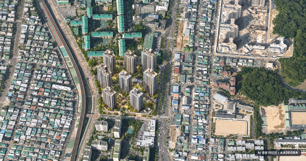 더샵 금정위버시티 단지 전경 AI 상상도 — 금정구 부곡동 30세대