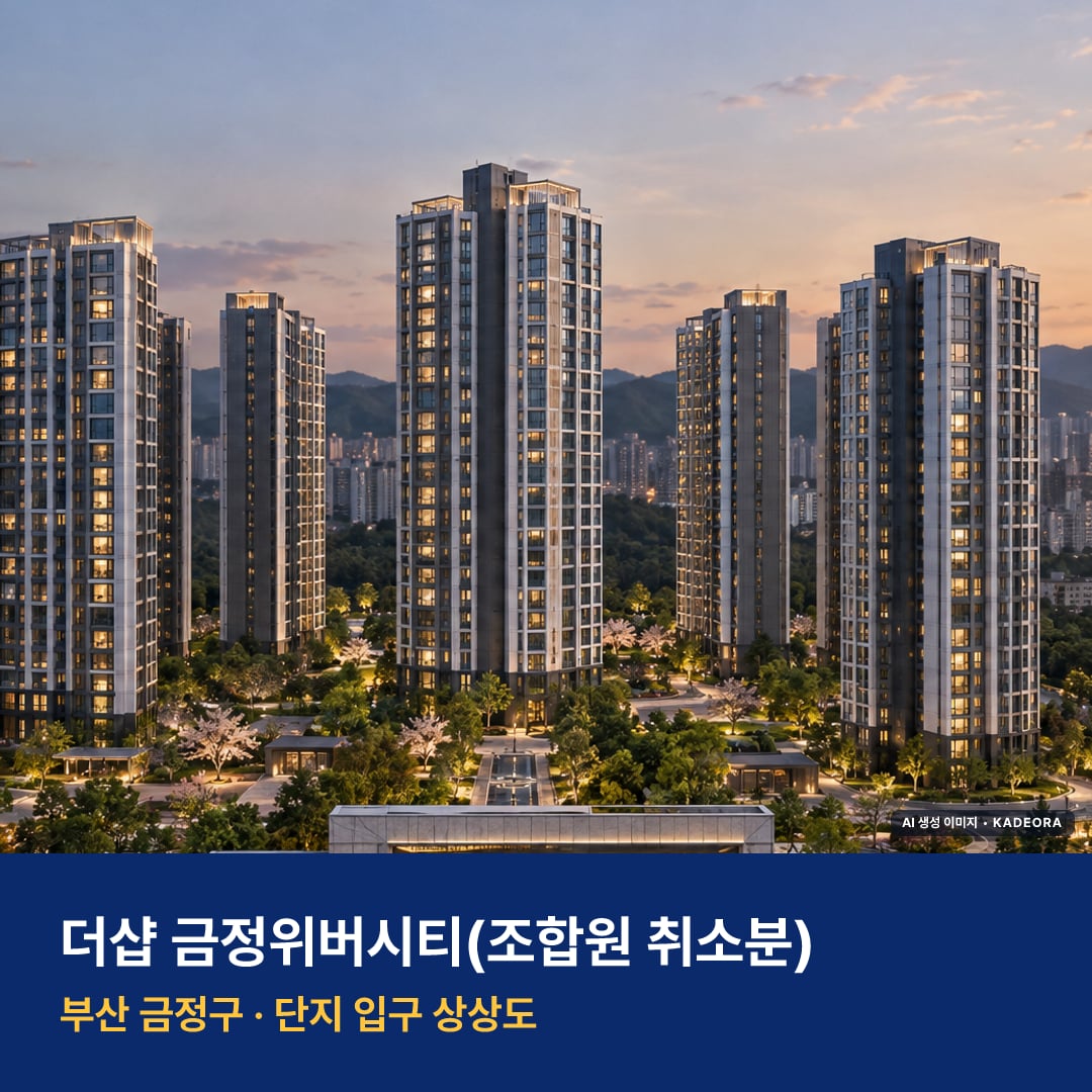 더샵 금정위버시티 단지 전경 AI 상상도 — 금정구 부곡동 30세대