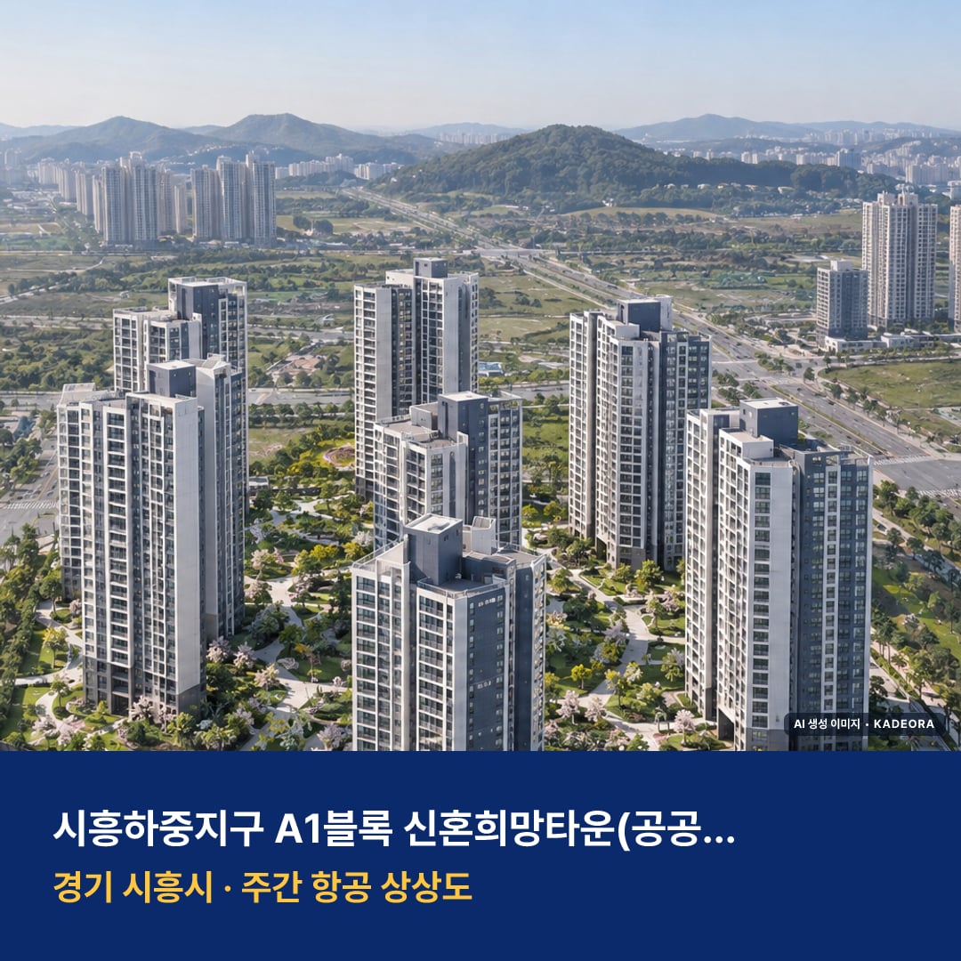시흥하중지구 A1블록 신혼희망타운(공공분양) 추가입주자모집공고 AI 상상도