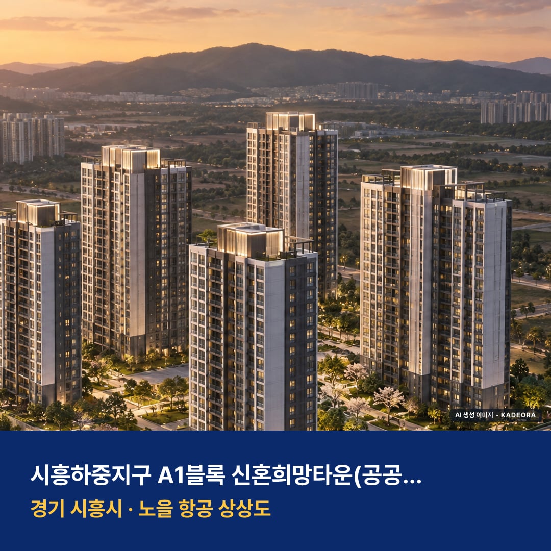 하중동 A1블록 모델하우스 단지 모습 · AI 생성 상상도 · 실제와 다를 수 있음