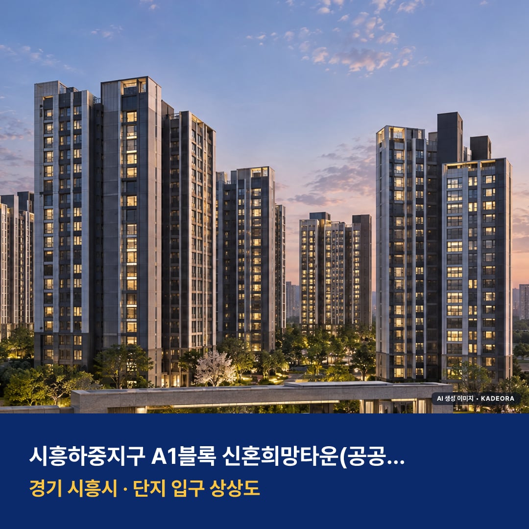 하중동 A1블록 모델하우스 주변 경관 · AI 생성 상상도 · 실제와 다를 수 있음