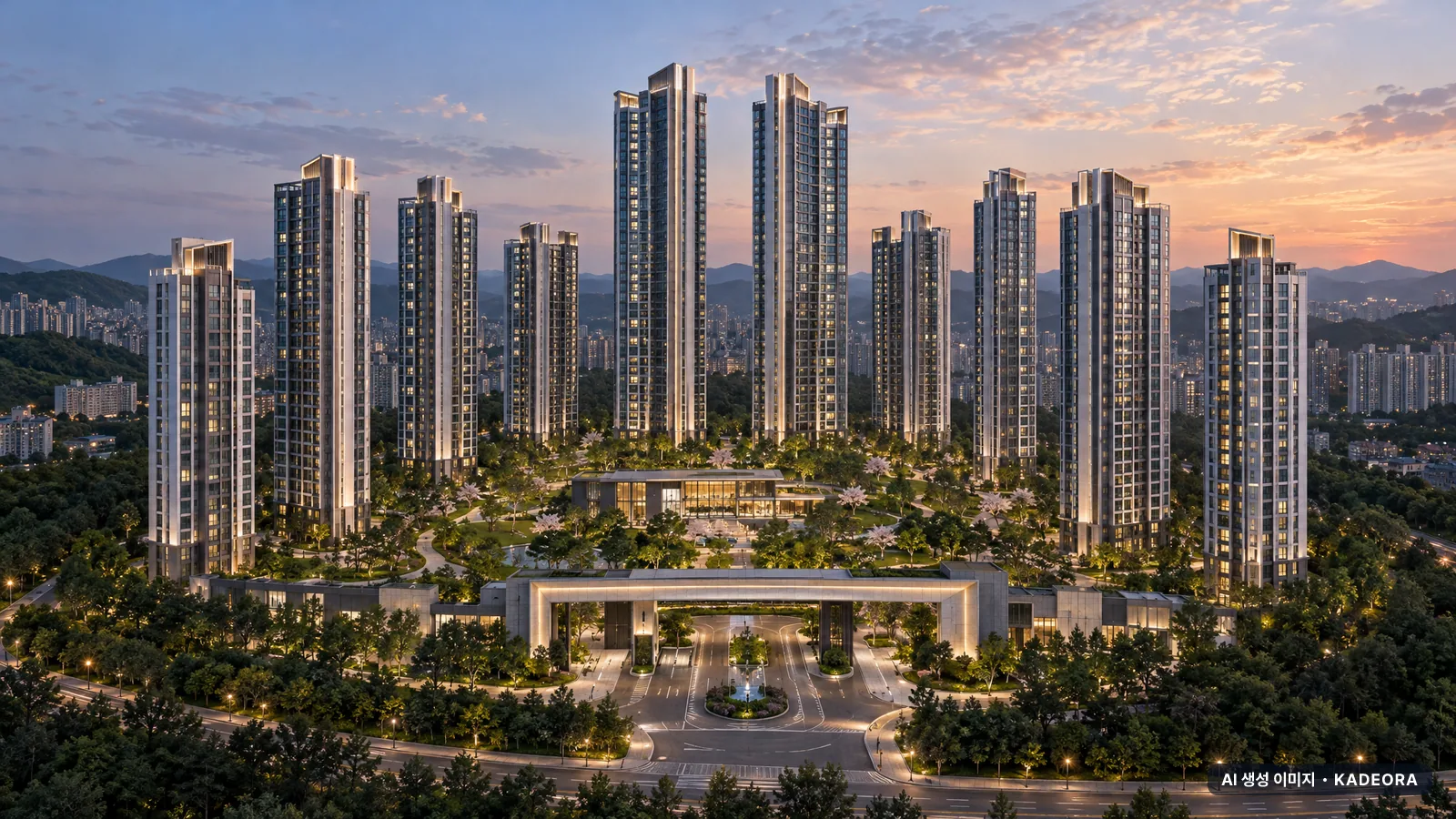 의왕시청역 SK VIEW IPARK 단지 외관 AI 상상도 — 의왕시 아파트 분양