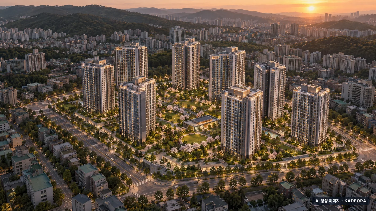 부산 사상구 주례3 재개발 총 1,062세대 기준 AI 상상도(노을 항공) — 실제와 다를 수 있음