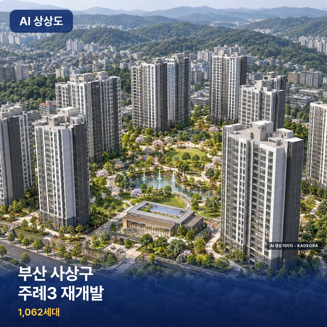 부산 사상구 주례3 재개발 단지 썸네일 — AI 생성 이미지