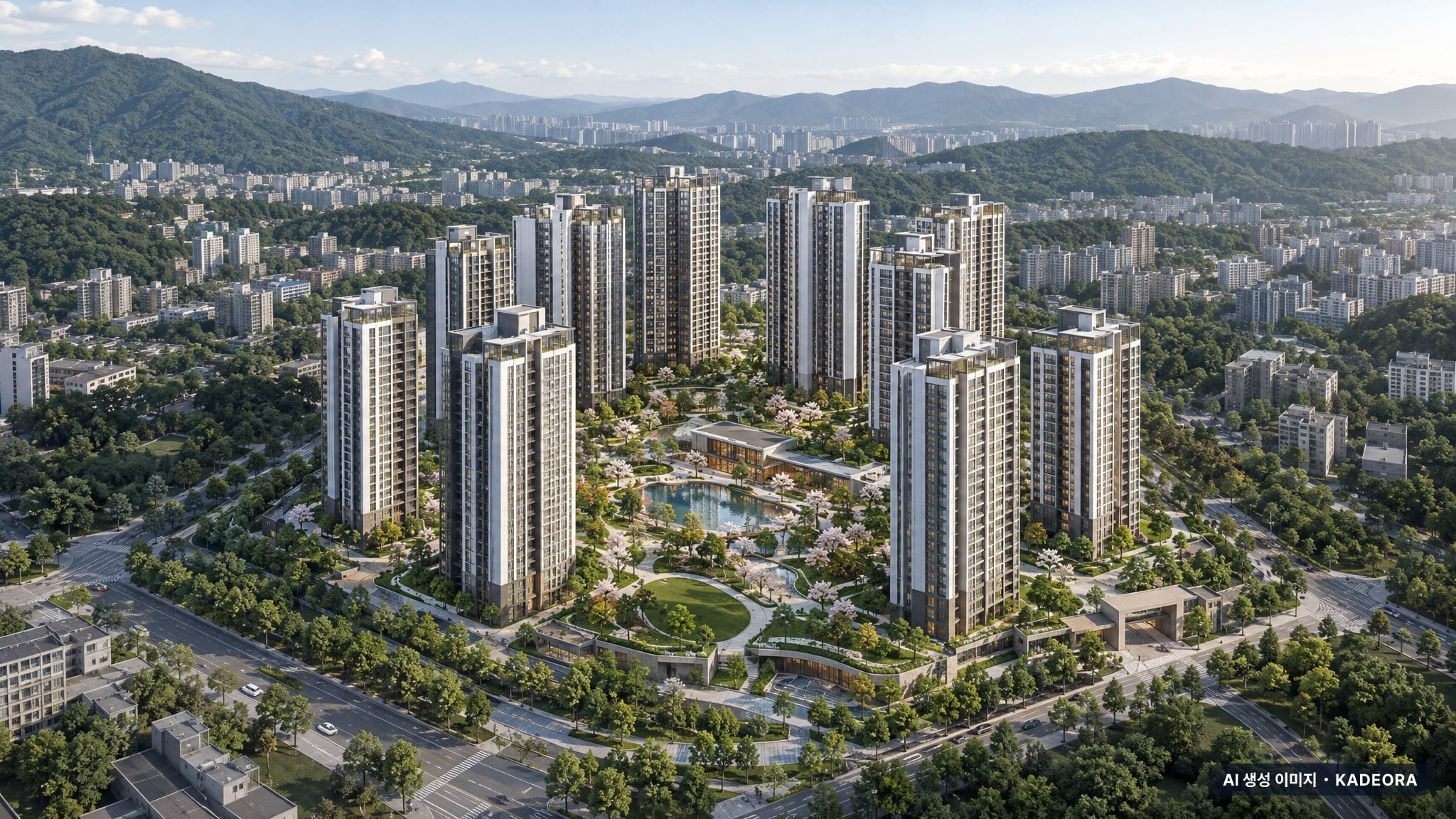 고양창릉 S-4블록 공공분양주택(본청약) 단지 전경 AI 상상도(주간 항공) — 경기 고양시 착공 1,024세대