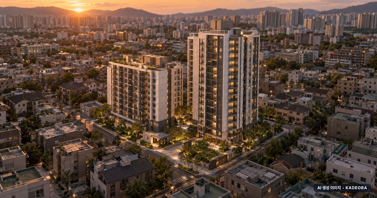 부산 남구 대연1 가로주택정비 2개동·총 189세대 기준 AI 상상도(노을 항공) — 실제와 다를 수 있음
