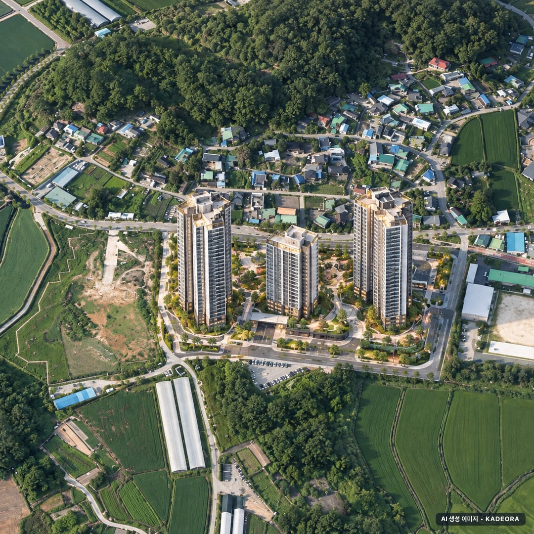 한양립스 에듀포레 단지 전경 AI 상상도(주간 항공) — 광주 광산구 착공 118세대