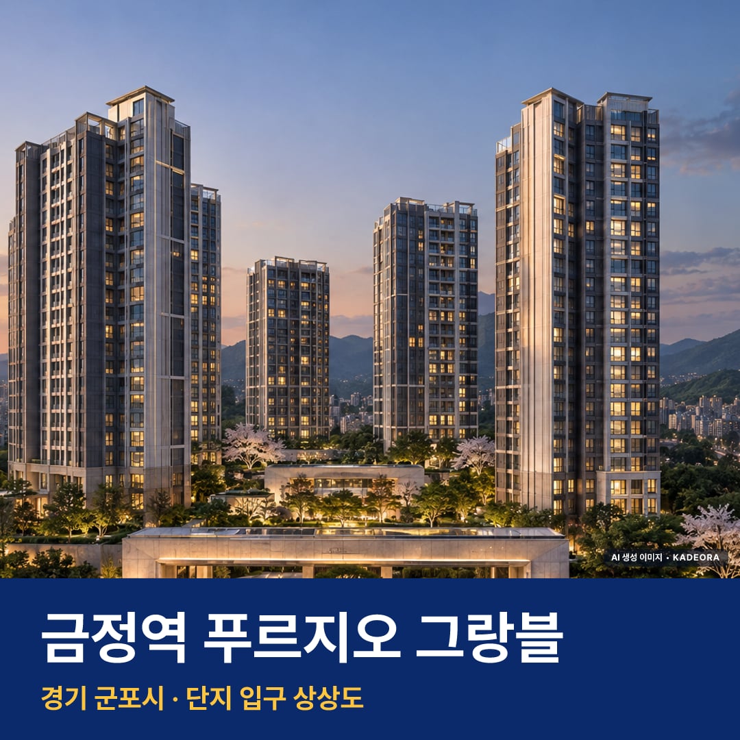 금정역 푸르지오 그랑블 단지 전경 AI 상상도 — 군포시 금정동 1,072세대