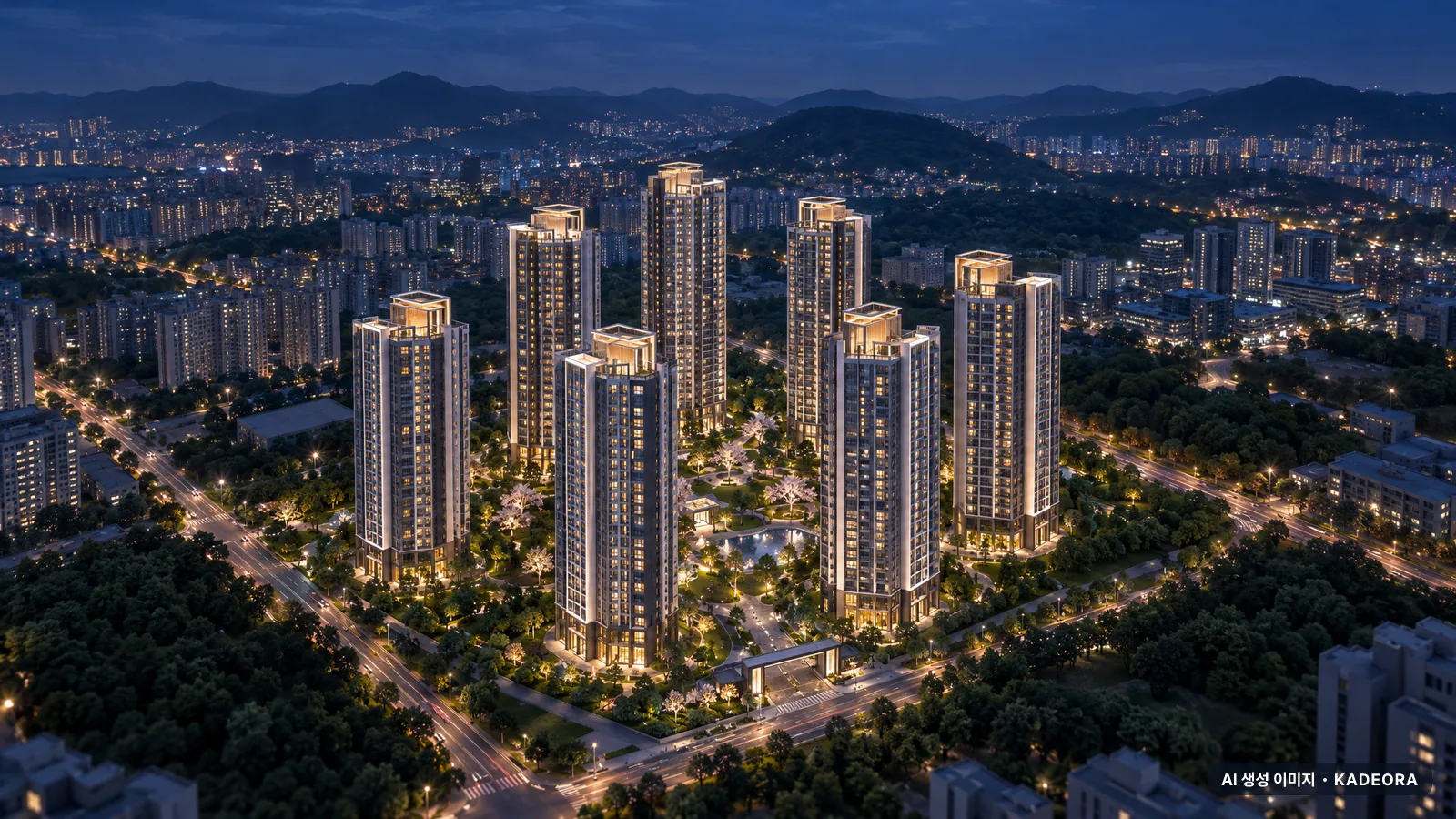 금정역 푸르지오 그랑블 단지 전경 AI 상상도 — 군포시 금정동 1,072세대