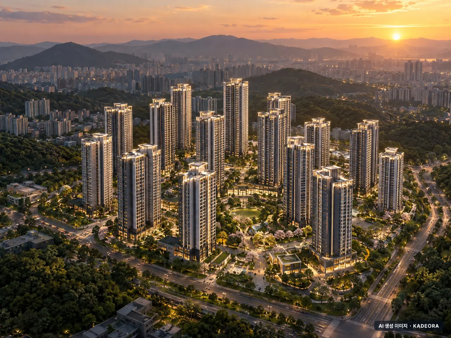 검단 센트레빌 에듀시티(AB8BL) 17개동·최고 25층·총 1,534세대 기준 AI 상상도(노을 항공) — 실제와 다를 수 있음