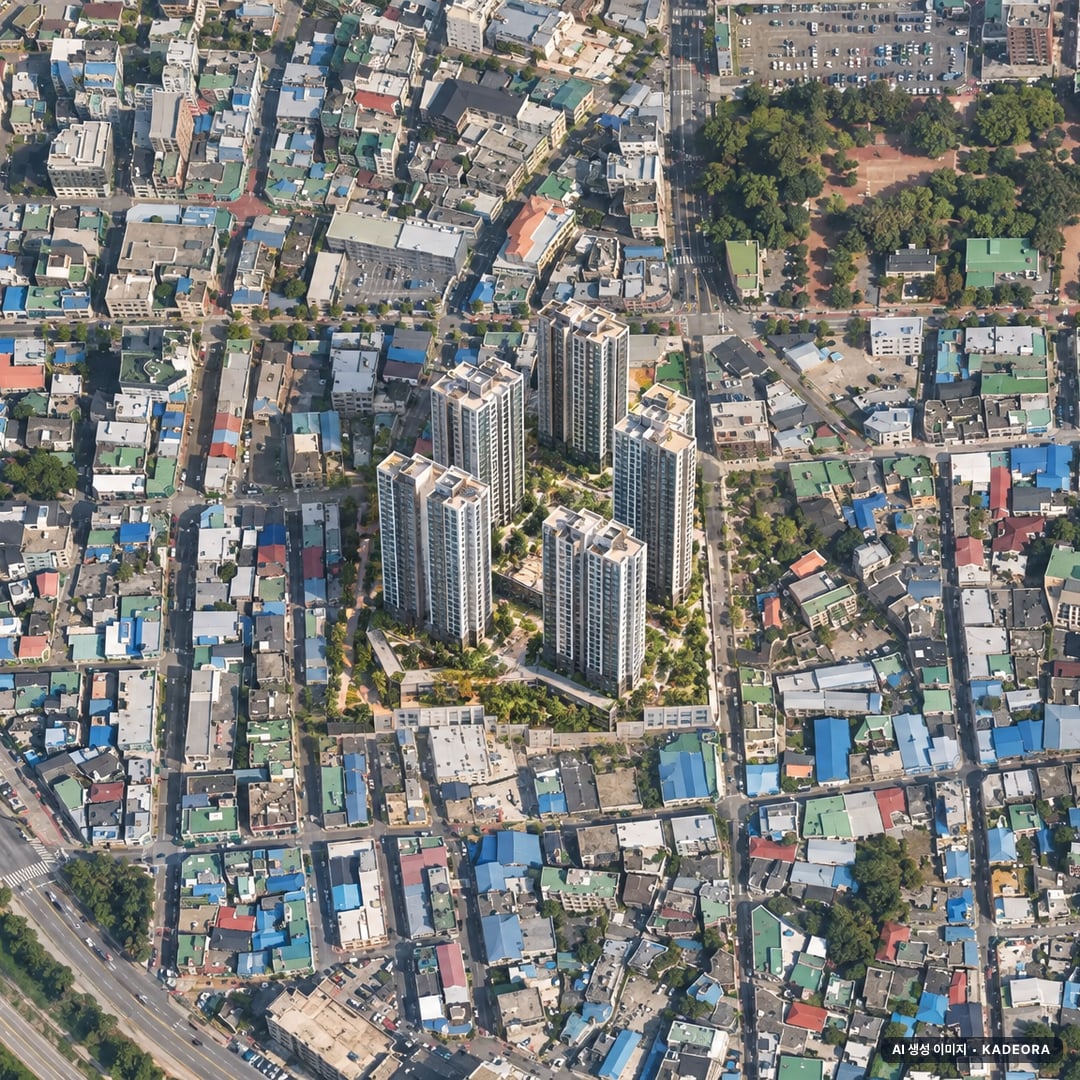 청주 남주 대원칸타빌 더 시엘 단지 전경 AI 상상도(주간 항공) — 충북 청주시 착공 460세대