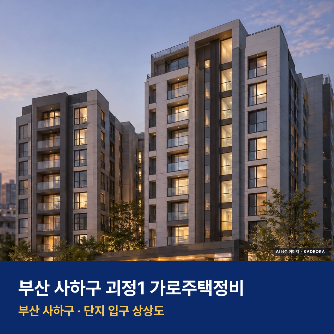 괴정1 가로주택정비 단지 전경 AI 상상도 — 사하구 괴정동 205세대