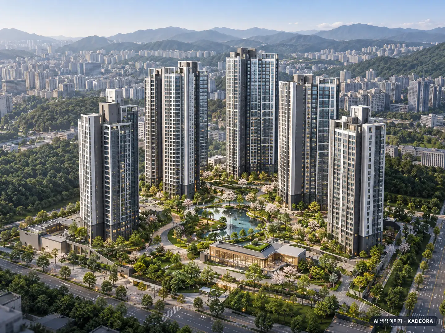 해운대 중동 동원로얄듀크 이번 618세대 공급 기준 AI 상상도(주간 항공) — 실제와 다를 수 있음