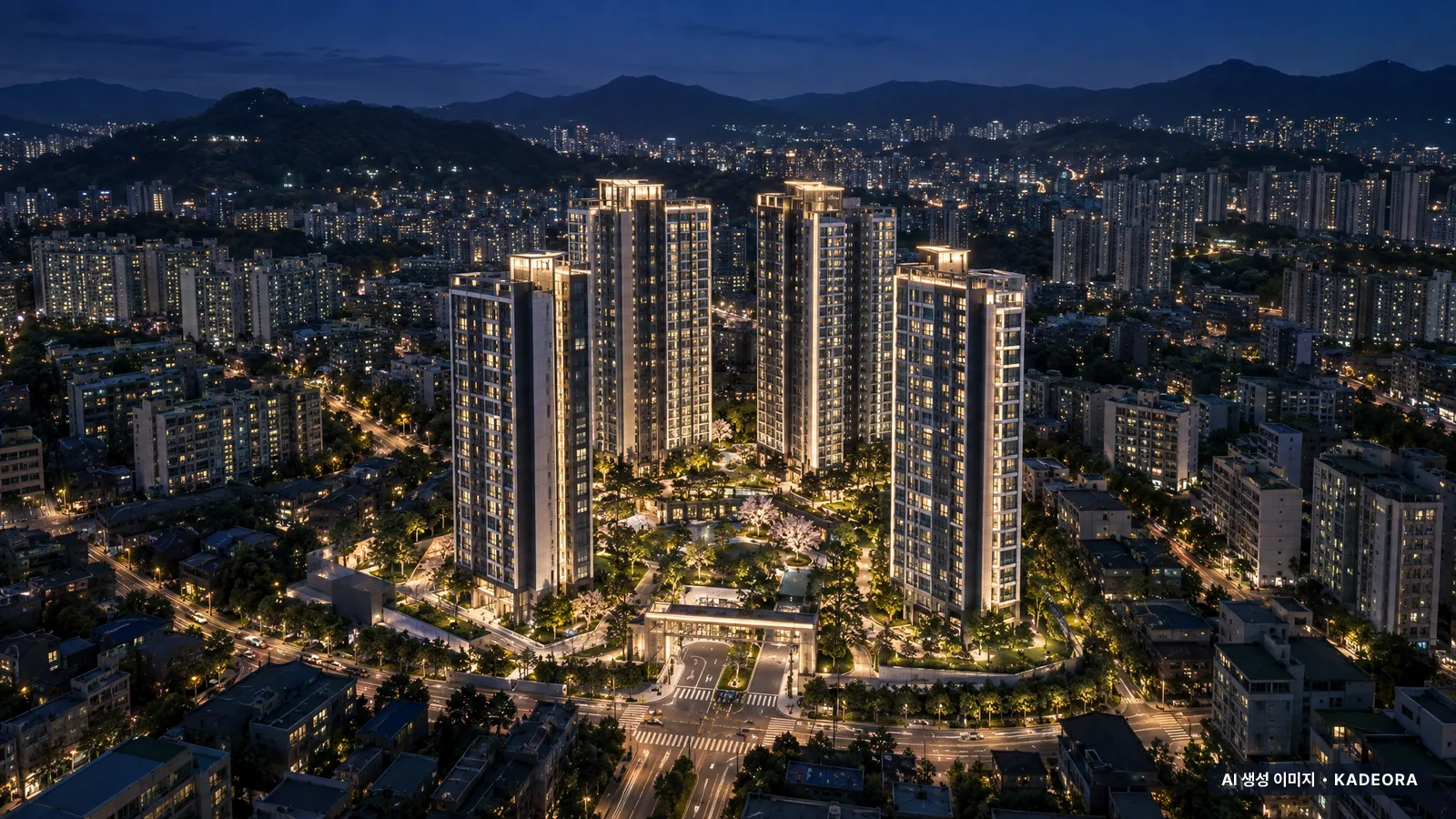 고천가 재개발 단지 전경 AI 상상도 — 의왕시 고천동 929세대