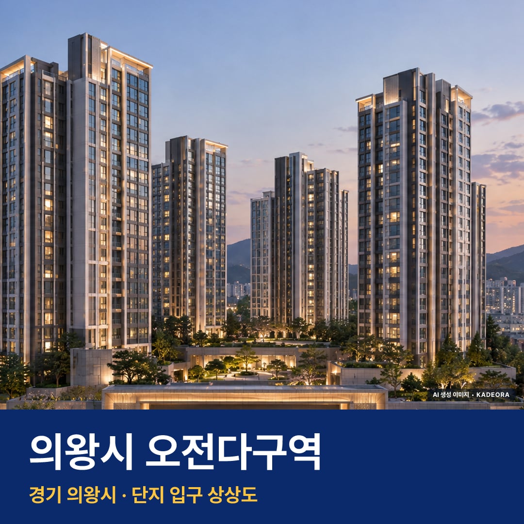 의왕시 오전다구역 분양가 주변 경관 · AI 생성 상상도 · 실제와 다를 수 있음