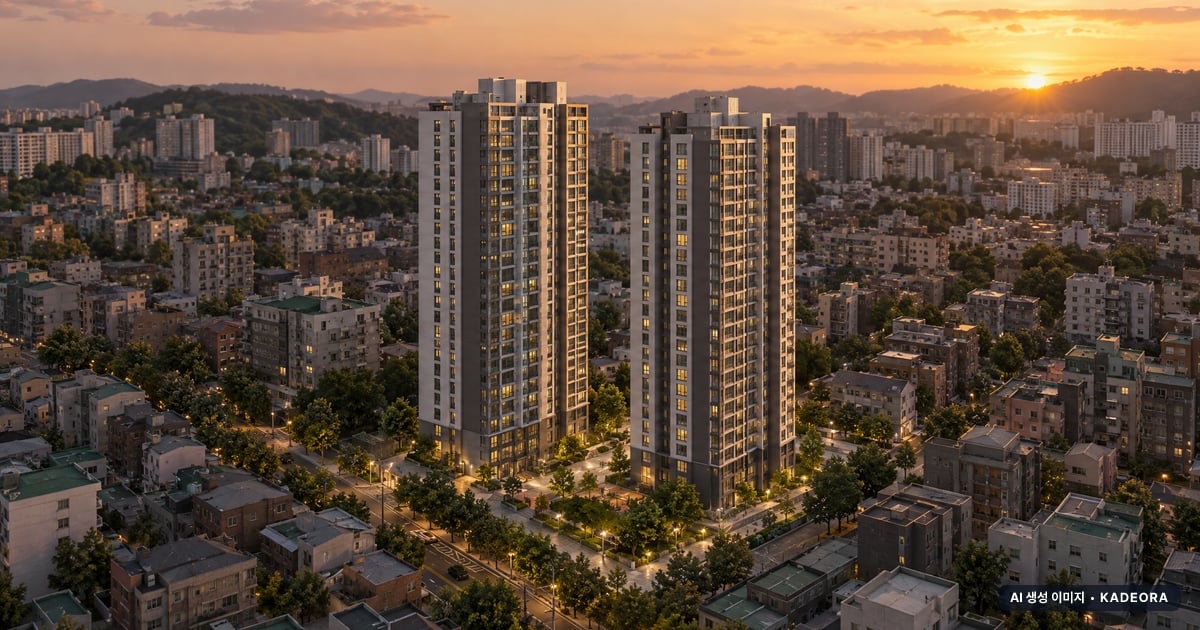 춘천 리버뷰 아이파크 2개동·최고 27층·총 262세대 기준 AI 상상도(노을 항공) — 실제와 다를 수 있음