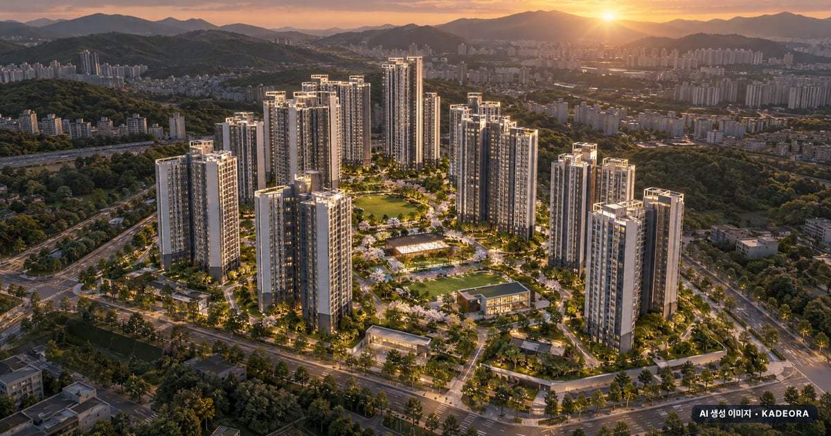 트리븐 센텀 총 1,644세대 기준 AI 상상도(노을 항공) — 실제와 다를 수 있음