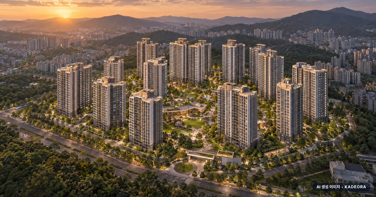 트리븐 센텀 총 1,644세대 기준 AI 상상도(노을 항공) — 실제와 다를 수 있음