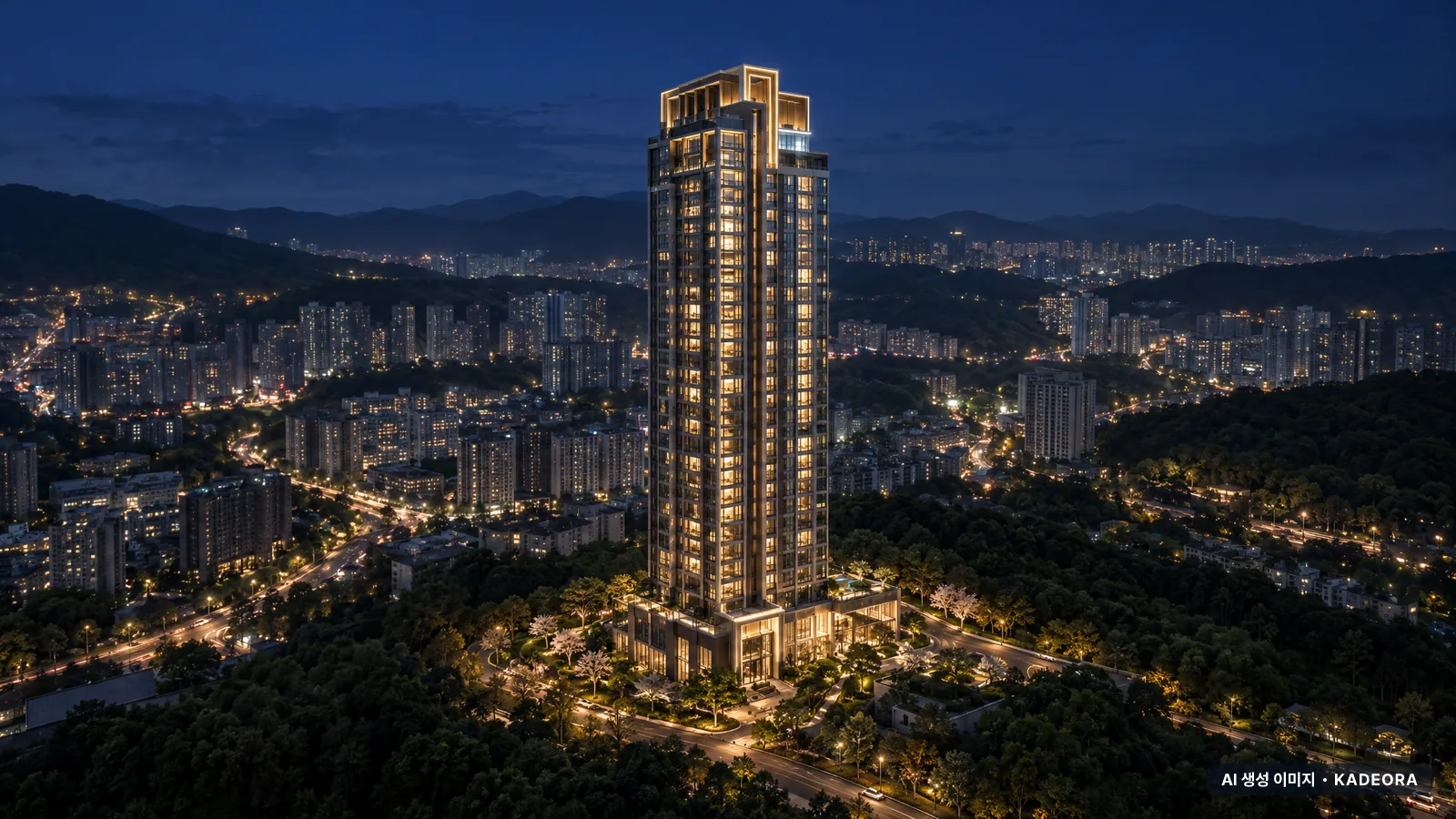 힐스테이트 선암호수공원 2단지 단지 전경 AI 상상도 — 남구 야음동 193세대