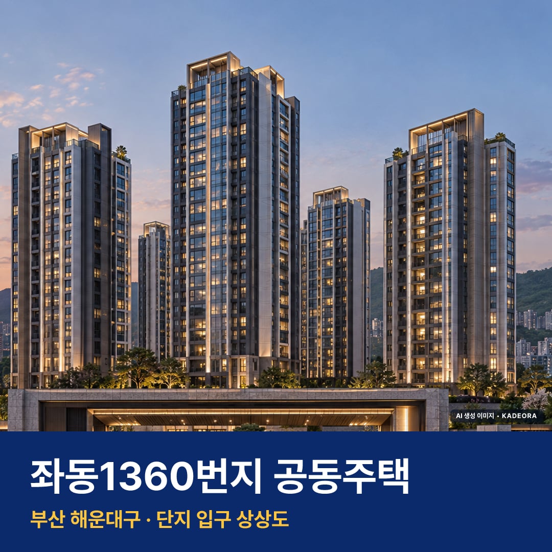 좌동1360번지 공동주택 단지 전경 AI 상상도 — 해운대구 좌동 534세대