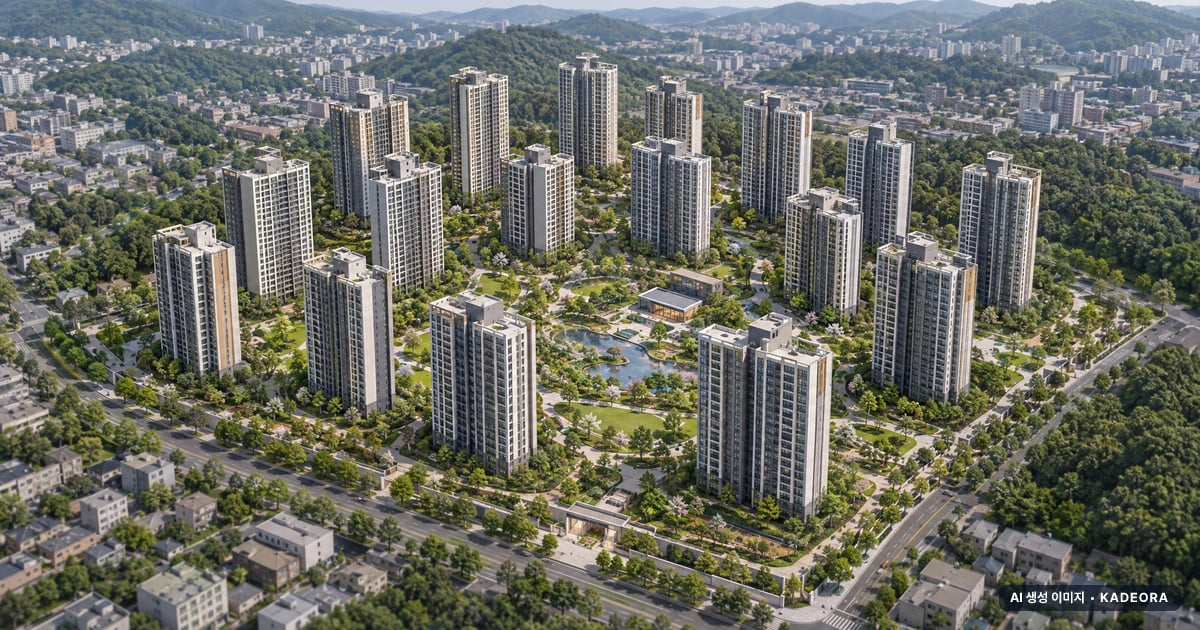 분당 매화마을 2단지 아파트 단지 전경 AI 상상도 — 성남시 야탑동 1,339세대