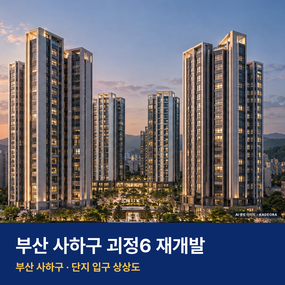괴정6 재개발 단지 전경 AI 상상도 — 사하구 괴정동 692세대
