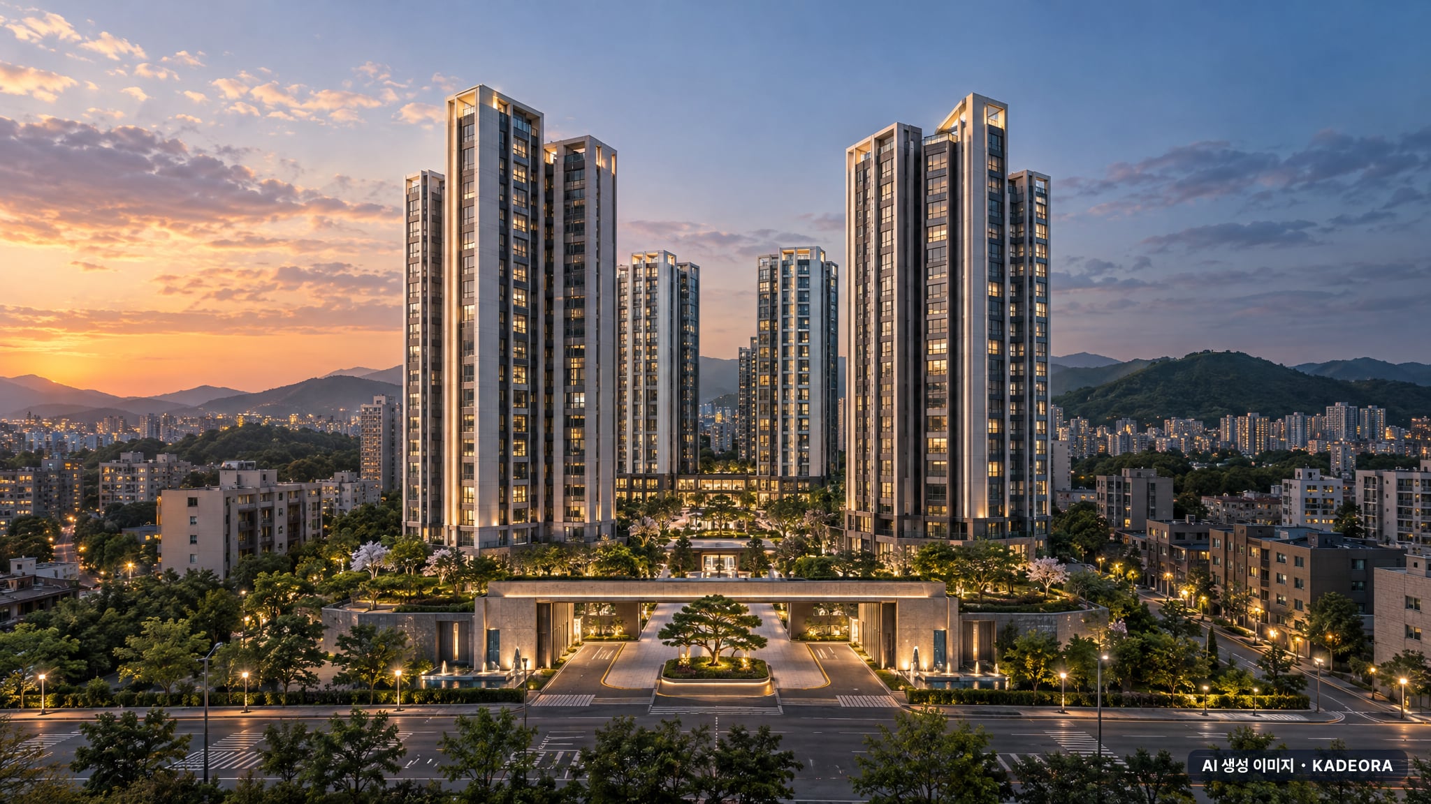 부산 사하구 괴정6 재개발 조감도 AI 상상도(단지 입구) — 부산 사하구 조합설립 692세대