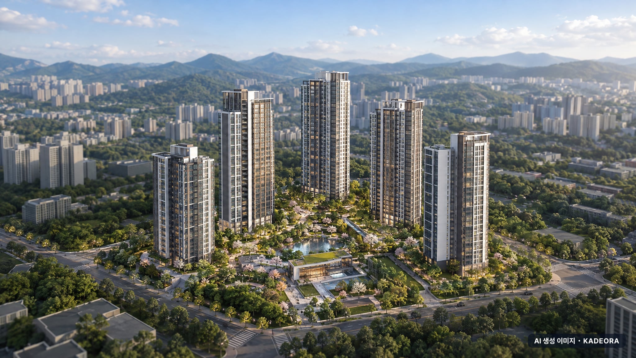 남양주 진접 서한이다음(S1BL) 단지 전경 AI 상상도(주간 항공) — 경기 남양주시 착공 361세대