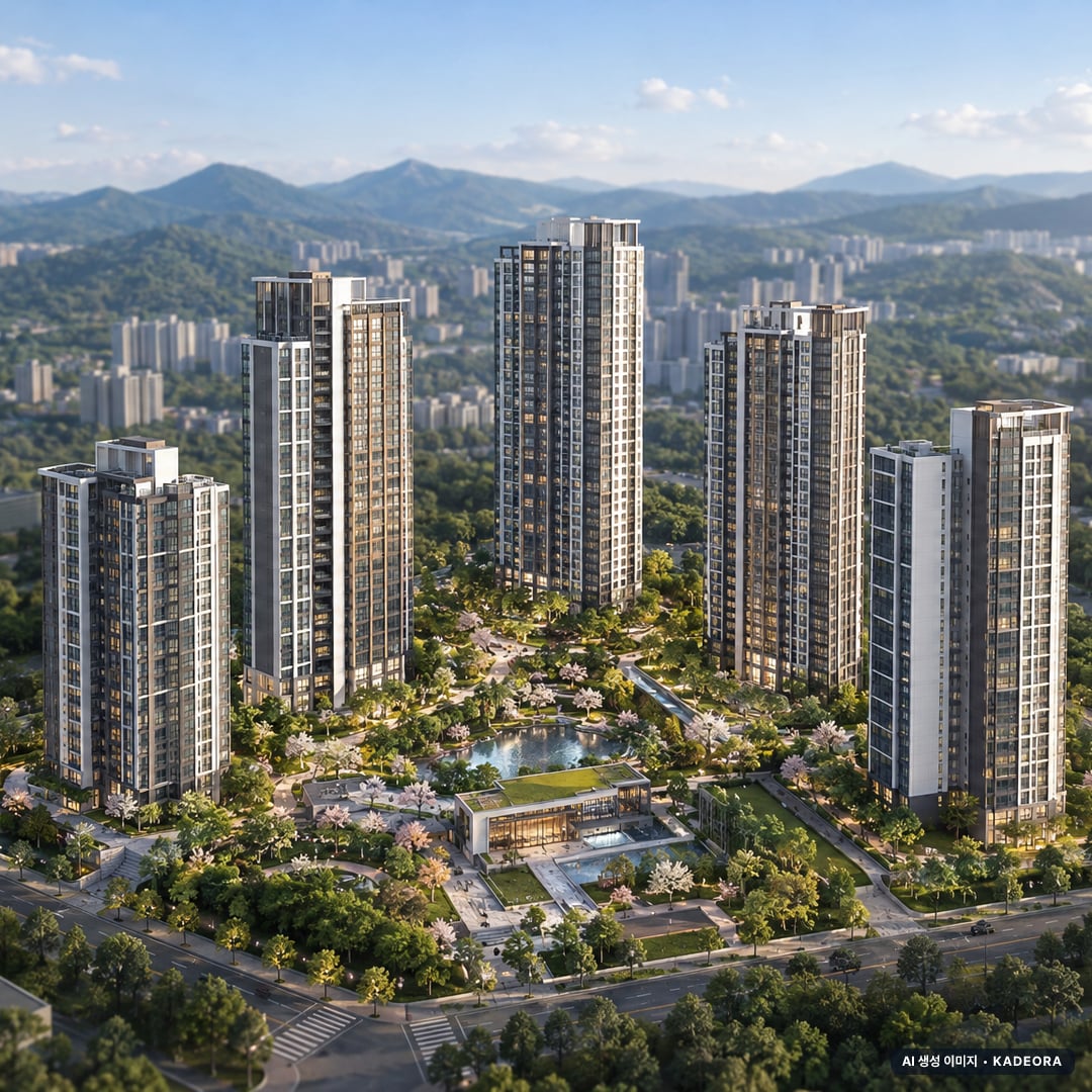 남양주 진접 서한이다음(S1BL) 단지 전경 AI 상상도(주간 항공) — 경기 남양주시 착공 361세대