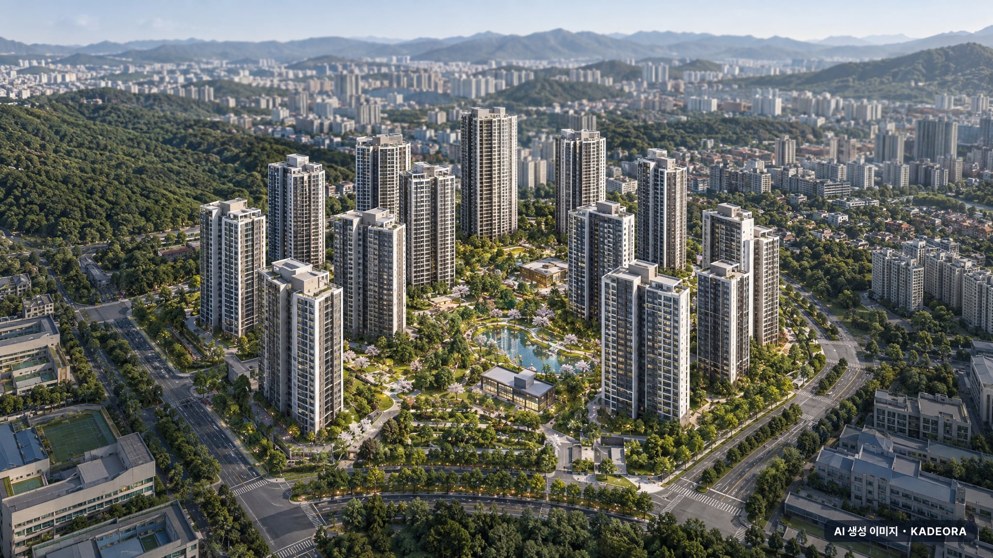 클러스터용인 경남아너스빌 단지 전경 AI 상상도(주간 항공) — 경기 용인시 착공 997세대