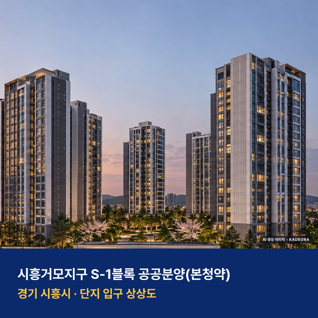시흥거모지구 S-1블록 위치 주변 경관 · AI 생성 상상도 · 실제와 다를 수 있음