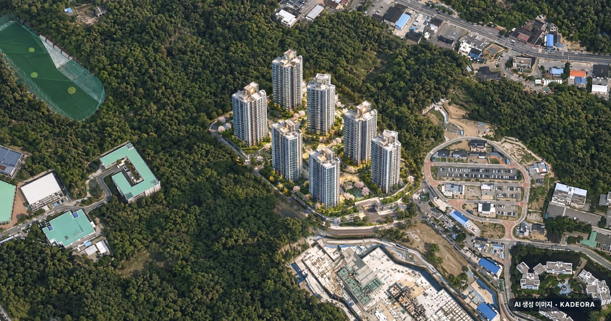 힐스테이트 더샵 상생공원 1단지 단지 전경 AI 상상도 — 포항시 대잠동 999세대