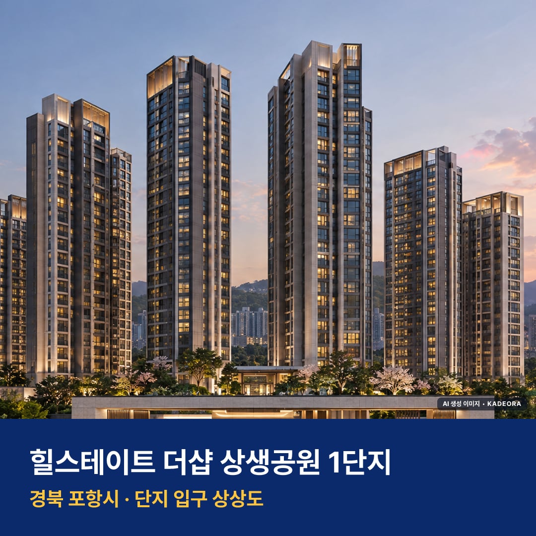 힐스테이트 더샵 상생공원 1단지 단지 전경 AI 상상도 — 포항시 대잠동 999세대