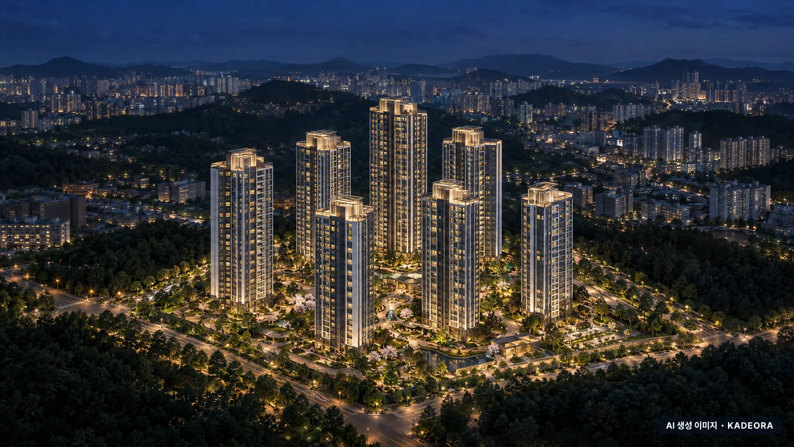 힐스테이트 더샵 상생공원 1단지 단지 전경 AI 상상도 — 포항시 대잠동 999세대