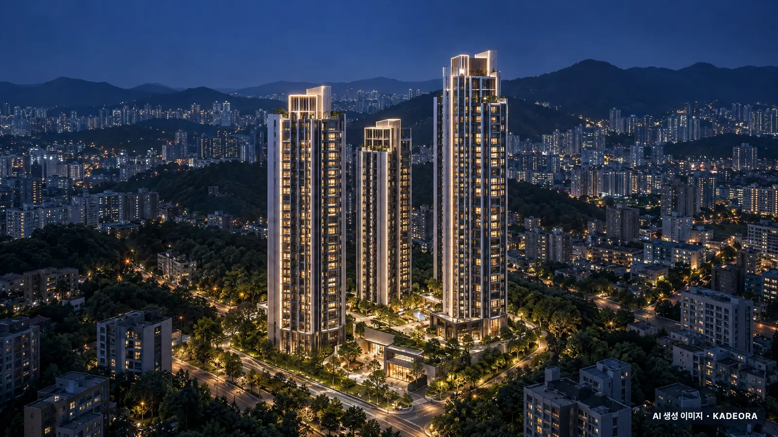 더샵 시에르네(조합원 취소분) 단지 전경 AI 상상도 — 중구 학성동 36세대