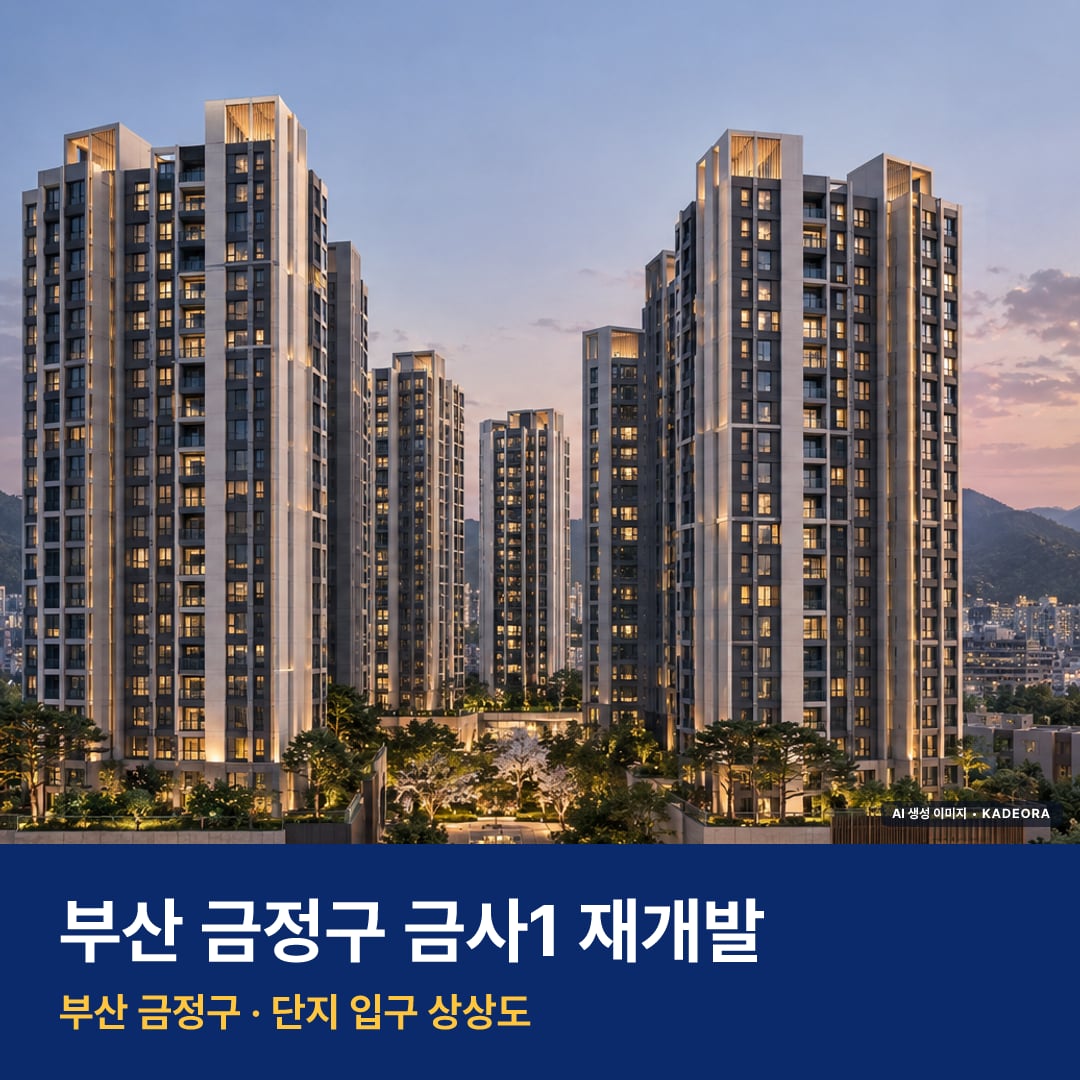 금사1 재개발 단지 전경 AI 상상도 — 금정구 금사동 2,635세대