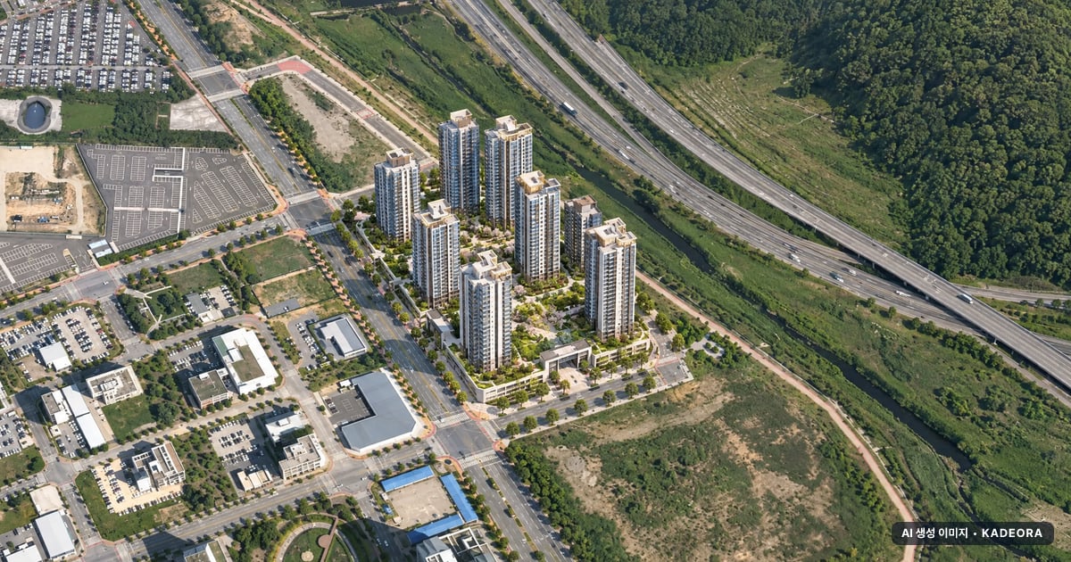 울산역 KTX 역세권 힐스테이트 단지 전경 AI 상상도 — 울주군 신화리 436세대