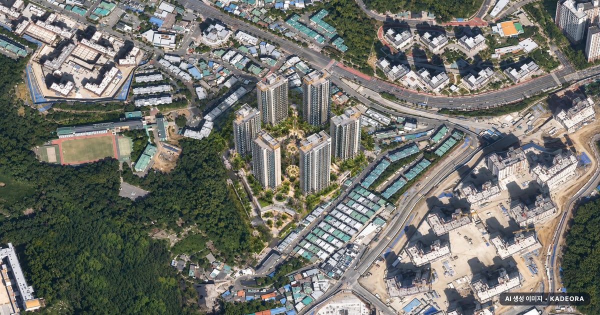 더샵 트리센트 단지 전경 AI 상상도 — 남구 문현동 156세대