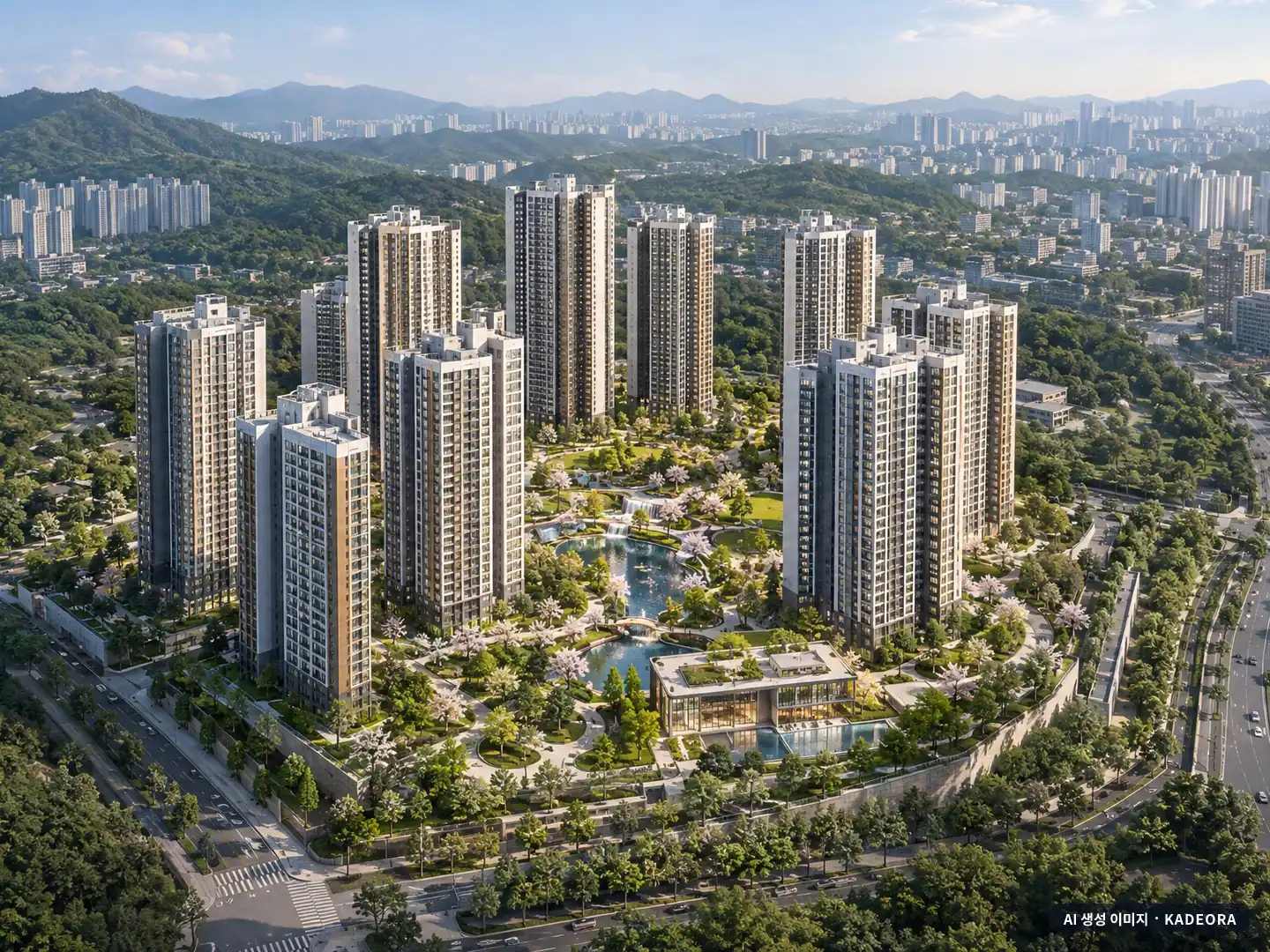 경기광주역 롯데캐슬 시그니처 2단지 이번 1,249세대 공급 기준 AI 상상도(주간 항공) — 실제와 다를 수 있음