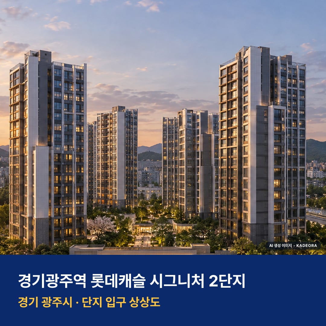경기광주역 롯데캐슬 시그니처 2단지 분양가 주변 경관 · AI 생성 상상도 · 실제와 다를 수 있음